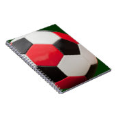 Fußball-Design, Rot, Schwarz & Weiß, Notebook Notizblock (Rechte Seite)