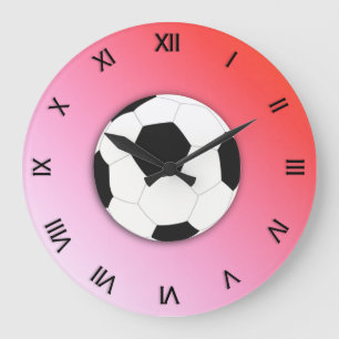 Fußball Design Sport Ziffern Rund oder Eckig Große Wanduhr