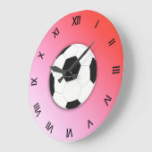Fußball-Design-Sportzahlen Runde oder Platz Große Wanduhr (Winkel)