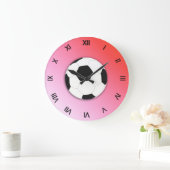 Fußball-Design-Sportzahlen Runde oder Platz Große Wanduhr (Zuhause)
