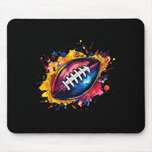 Fußball-Designs. Uni Football Graphic - Black Mousepad (Vorne)