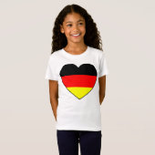 Fussball Deutschland Herz-Flagge Günstig T-Shirt (Vorne ganz)