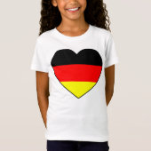 Fussball Deutschland Herz-Flagge Günstig T-Shirt (Vorderseite)