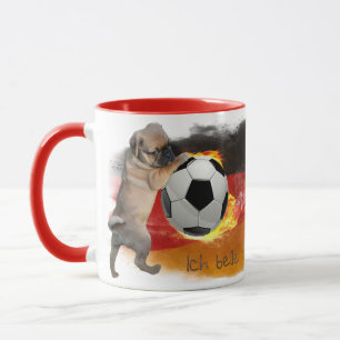 Fußball Deutschland Mops 2018 Tasse