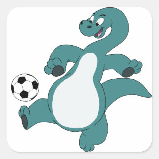 Fußball-Dinosaurier Quadratischer Aufkleber