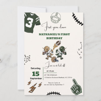 Fußball-Dinosaurier zum Geburtstag im ersten Jahr Einladung