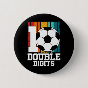 Fußball Doppeltes Jahrzehnt 10 Jahre alt - 10. Geb Button