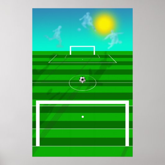 Fußball Dreams Fußball Feld und Wolken Futbol Feld Poster (Vorne)