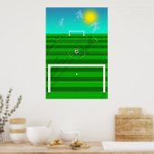 Fußball Dreams Fußball Feld und Wolken Futbol Feld Poster (Küche)
