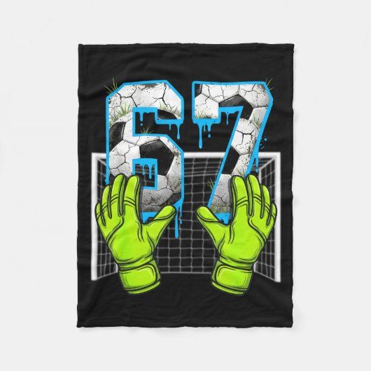Fußball Drip 67 Six Seven Lustiges Gen Alpha Meme Fleecedecke (Vorderseite)