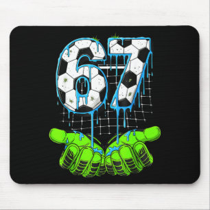 Fußball-Drip 67 Six Seven Lustiges Gen-Alpha-Meme  Mousepad