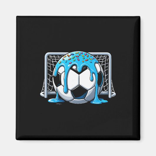 Fußball Drip Eiscreme Drip Fußball Jungen Mädchen Magnet (Vorne)