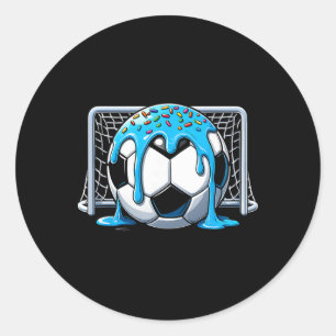 Fußball Drip Eiscreme Drip Fußball Jungen Mädchen Runder Aufkleber