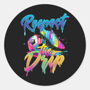Fußball Drip Jungen Eiscreme Drip Jugend Respektie Runder Aufkleber