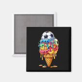 Fußball Drip Jungen Mädchen Eis Drip Mit Streuseln Magnet (Vorderseite/Rückseite)