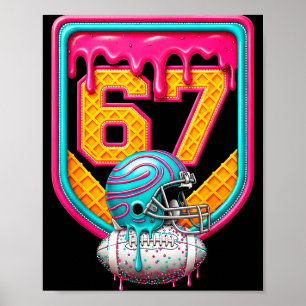 Fußball Drip Nummer 67 Fußballspieler  Poster