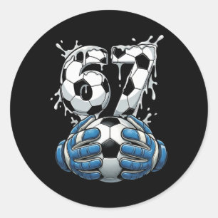 Fußball Drip Nummer 67 Jungen Fußball Torwart 67  Runder Aufkleber