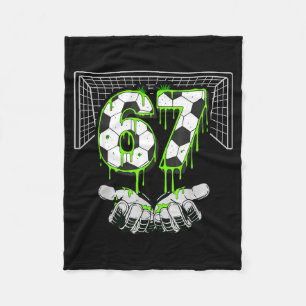 Fußball Drip Nummer 67 Jungen Fußballspieler 67 Fu Fleecedecke