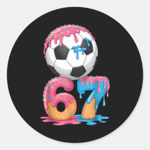Fußball-Drip Nummer 67 Jungen Fußballspieler 67 Runder Aufkleber