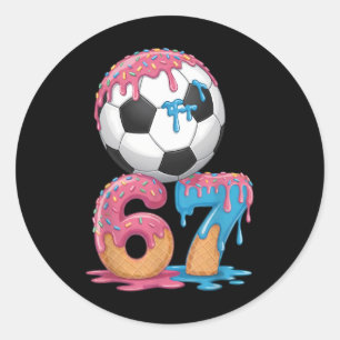 Fußball-Drip Nummer 67 Jungen Fußballspieler 67 Runder Aufkleber