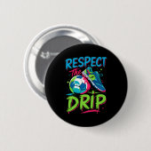 Fußball-Drip-Schmelzendes-Eiscreme-Respektiere-den Button (Vorne & Hinten)