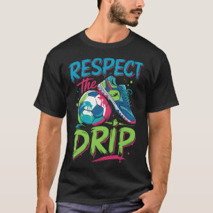 Fußball-Drip Schmelzendes Eiscreme Respektiere den T-Shirt
