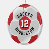 Fußball ⚽ dunkelrot und weiß keramik ornament (Links)