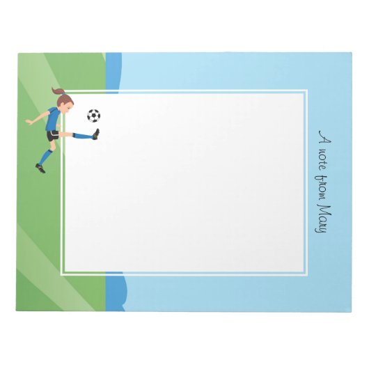 Fußball-Editor für Mädchen Notizblock (Vorderseite)