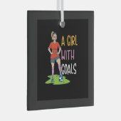 Fußball - ein Mädchen mit Zielen Ornament Aus Glas (Vorderseite Rechts)