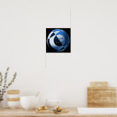 Fußball Ein Spiel von 2 Halves Blue Poster (Küche)