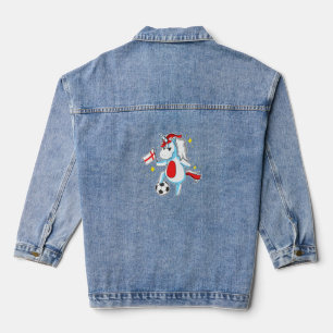 Fußball Einhorn England Trikot Shirt Englisches Fu Jeansjacke