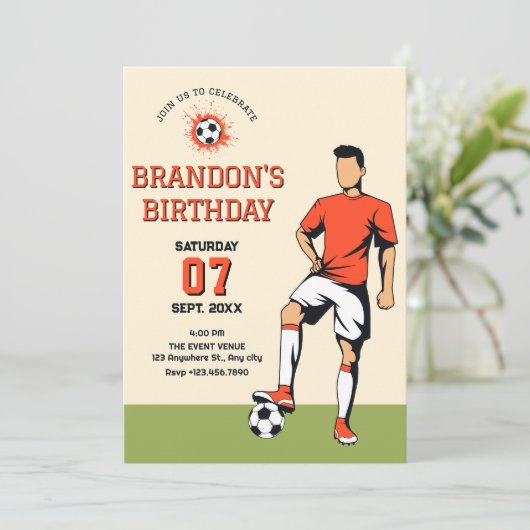 Fußball Einladung (Stehend Vorderseite)