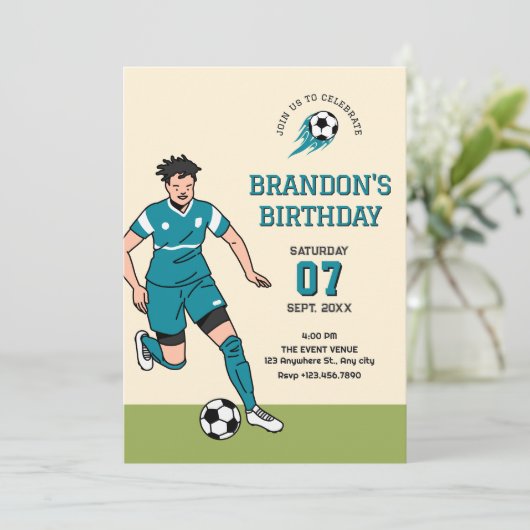 Fußball Einladung (Stehend Vorderseite)
