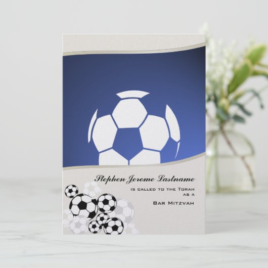 Fußball Einladung Bar Mitzvah (Stehend Vorderseite)