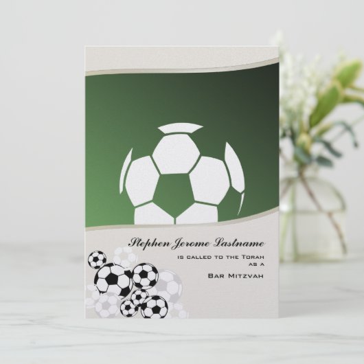 Fußball Einladung Bar Mitzvah (Stehend Vorderseite)