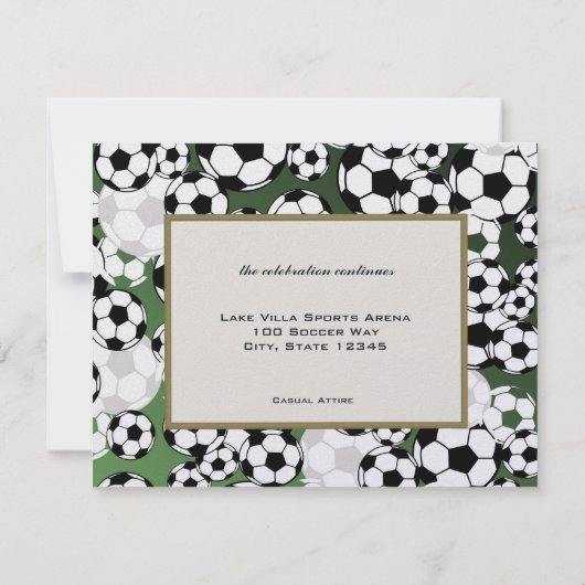 Fußball Einladung Bar Mitzvah (Rückseite)