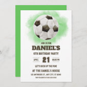 Fußball Einladung Wasserfarbe Unisex (Vorne/Hinten)