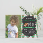 Fußball Einladung zum 1. Geburtstag Party (Stehend Vorderseite)