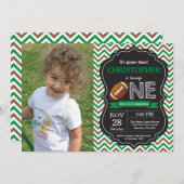 Fußball Einladung zum 1. Geburtstag Party (Vorne/Hinten)