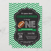 Fußball Einladung zum 1. Geburtstag Party (Vorne/Hinten)