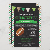 Fußball Einladung zum 1. Geburtstag Party (Vorne/Hinten)