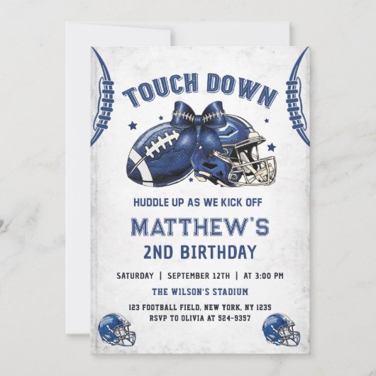 Fußball Einladung zum 2. Geburtstag (Vorderseite)