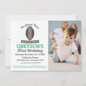 Fußball Einladung zum ersten Geburtstag Foto (Vorderseite)