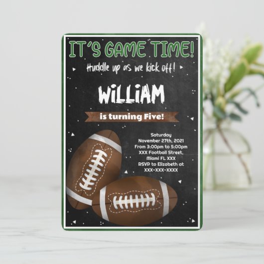 Fußball Einladung zum Geburtstag (Stehend Vorderseite)