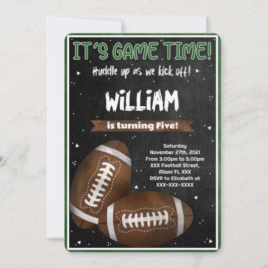 Fußball Einladung zum Geburtstag (Vorderseite)