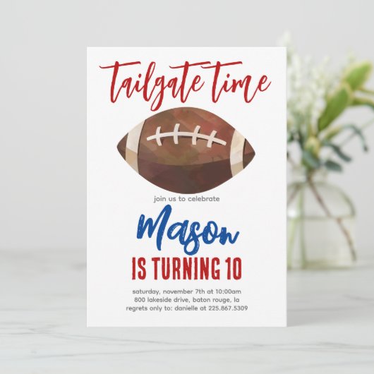 Fußball Einladung zum Geburtstag (Stehend Vorderseite)