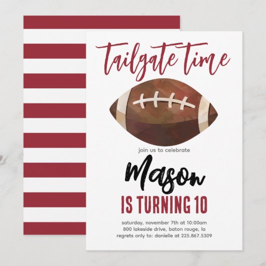 Fußball Einladung zum Geburtstag (Vorne/Hinten)