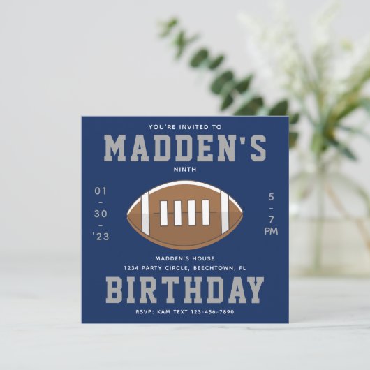 Fußball Einladung zum Geburtstag | Football-Party (Stehend Vorderseite)