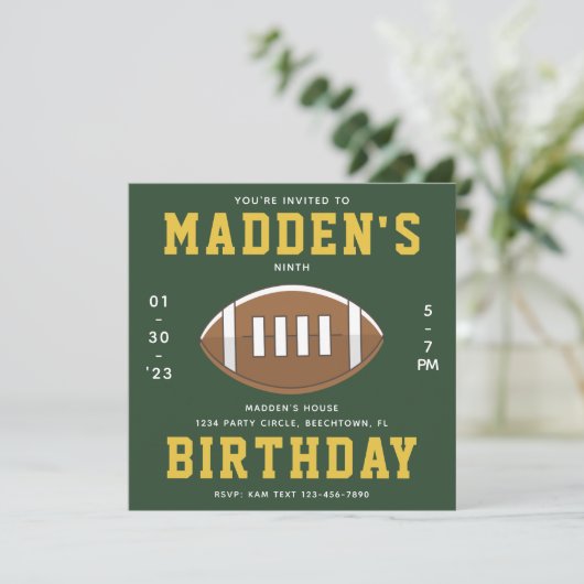 Fußball Einladung zum Geburtstag | Football-Party (Stehend Vorderseite)