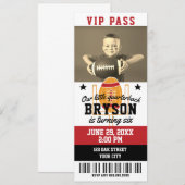 Fußball Einladung zum Geburtstag Ticket (Vorne/Hinten)